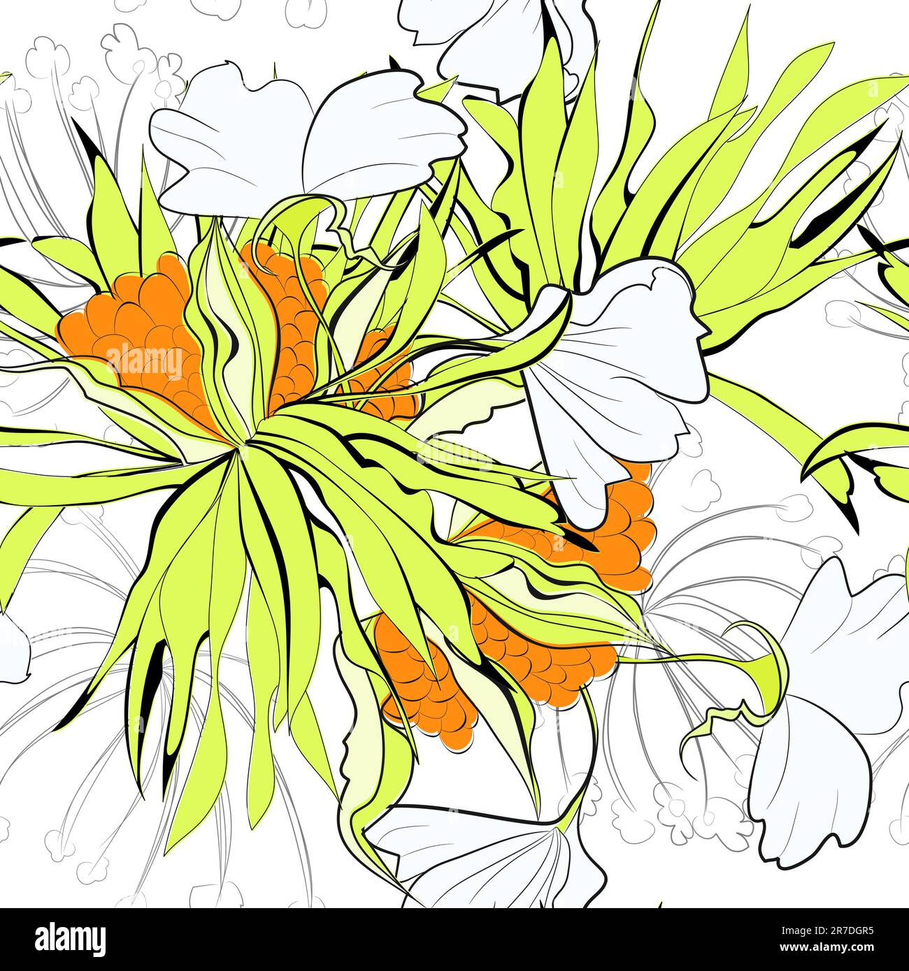 Floral seamless wallpaper with flowers Stock Vector Image & Art - Alamy