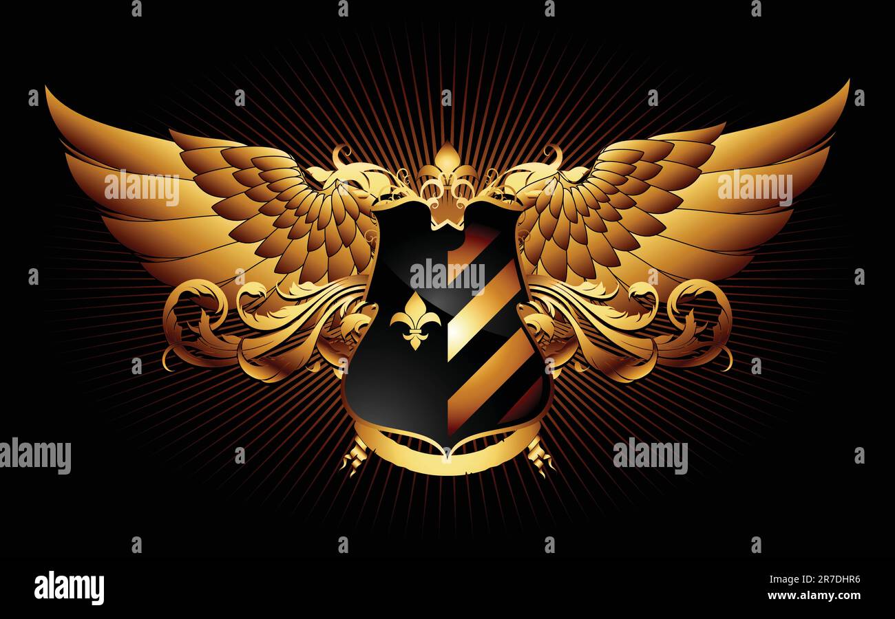ornamental shield, this illustration may be useful as designer work Stock Vector