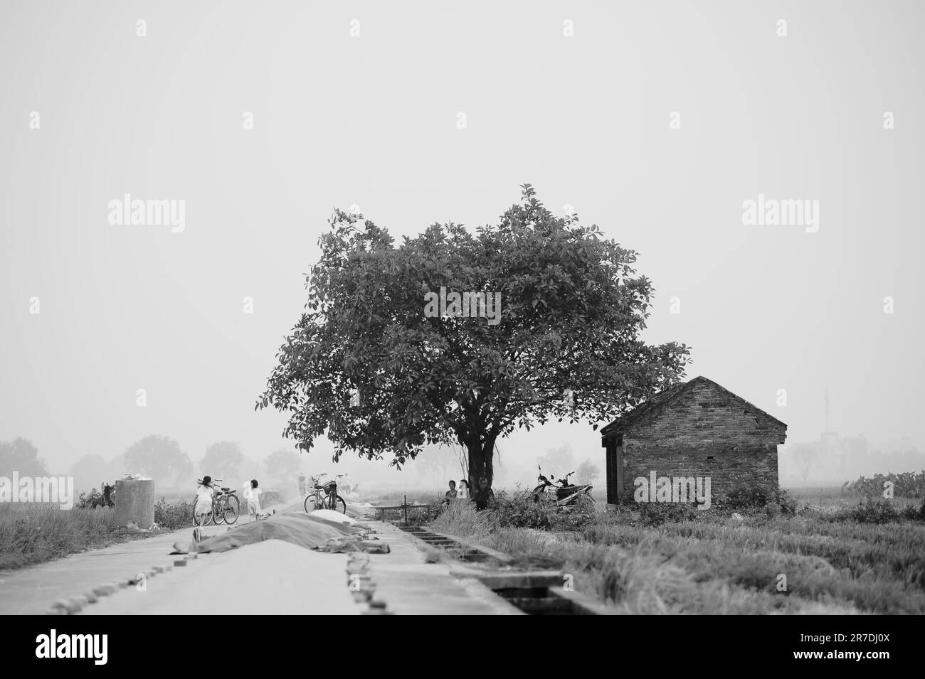 Black and white countryside Stock Photo - Alamy