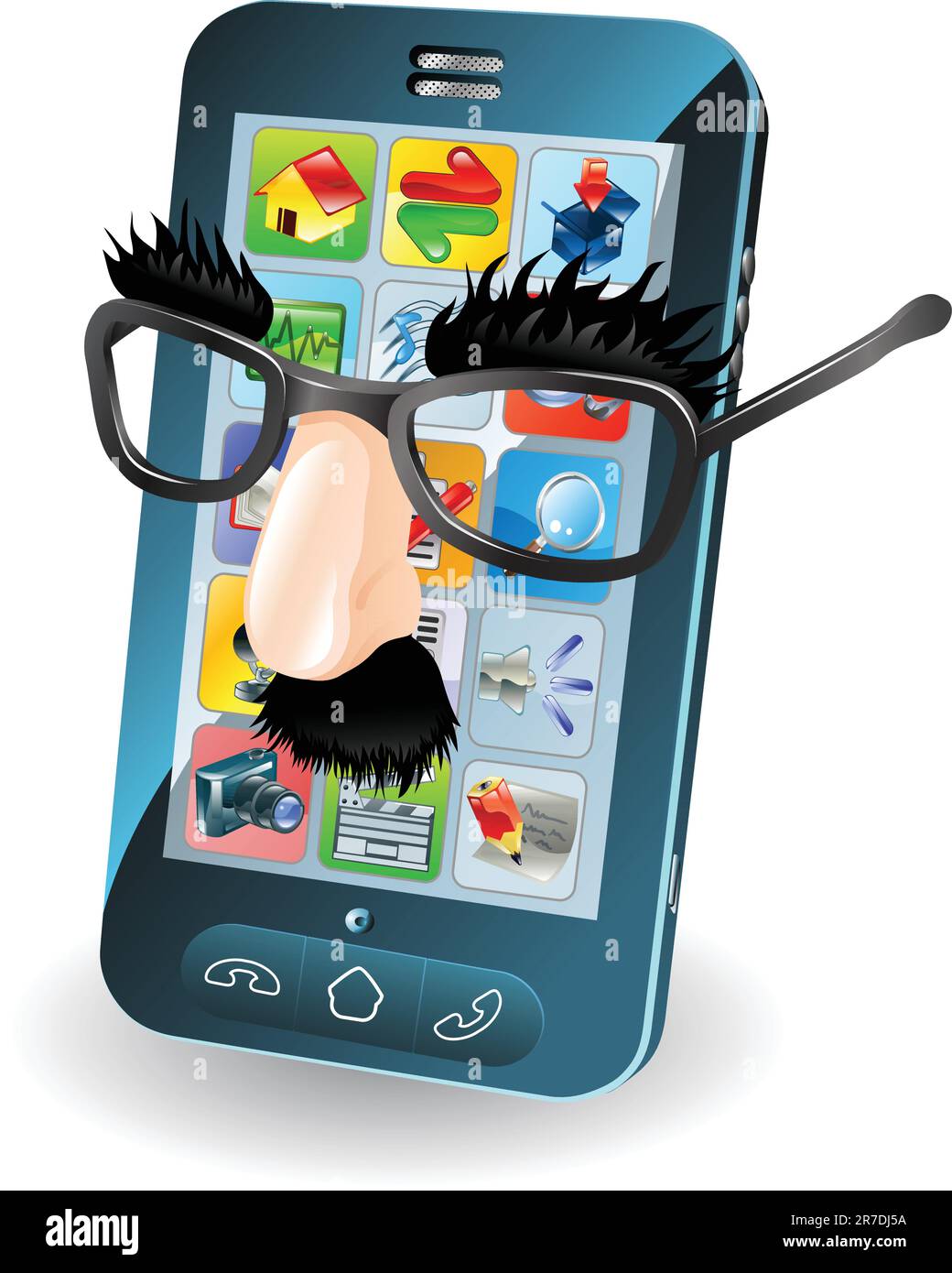 Mobile phone with disguise on, concept for chipping phone or cloning