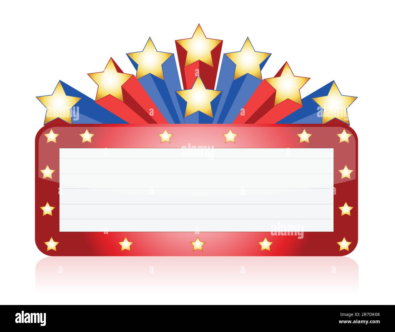 Red and blue Neon theater / Movie Sign With White Copyspace Stock Vector