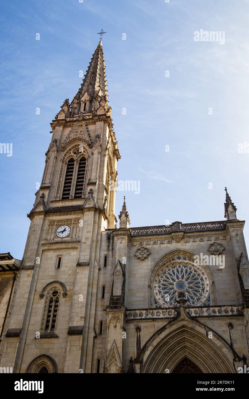 Catholic cathedral of Bilbao with a gothic-revival facade, Bilboko Donejakue katedrala Stock Photo