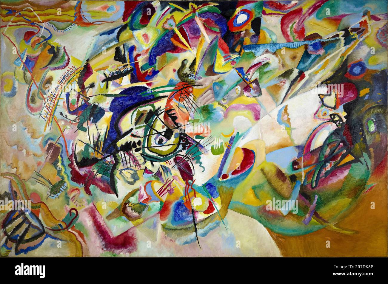 Tableau de kandinsky dans un salon moderne