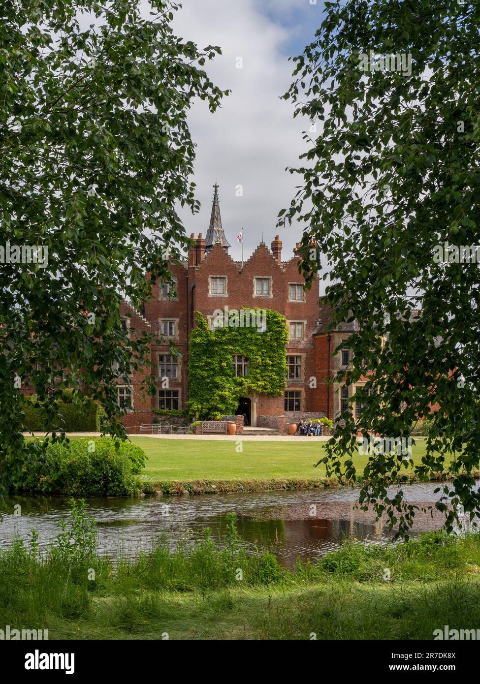 Madresfield Court, a Tudor moated country house with Victorian additions, Malvern, Worcestershire, UK Stock Photo