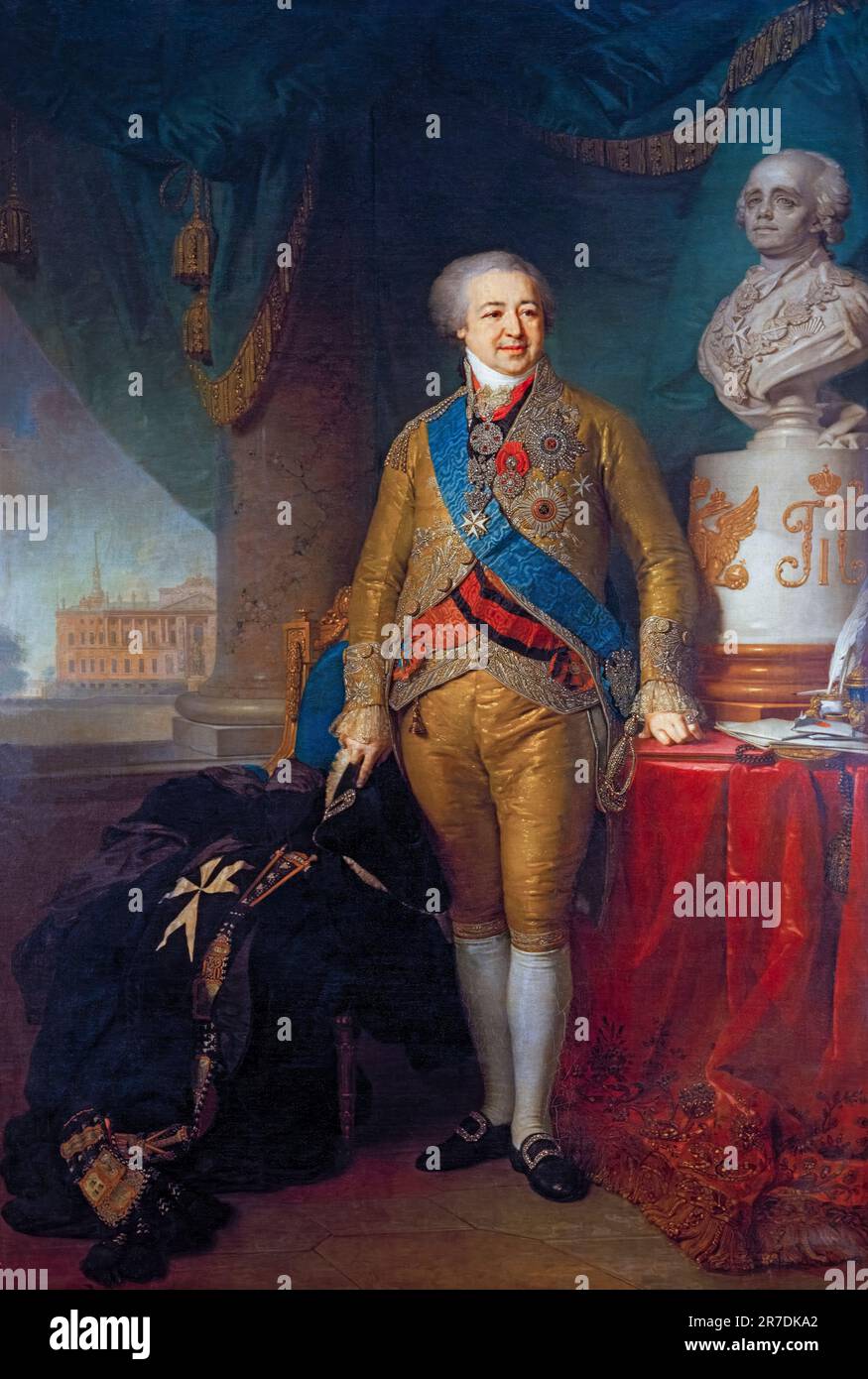 Prince Alexander Borisovich Kurakin (1752-1818), Russian statesman and diplomat, portrait painting in oil on canvas by Vladimir Borovikovsky, 1801-1802 Stock Photo
