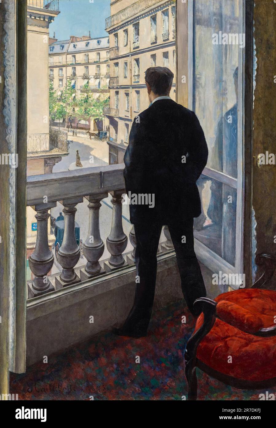 Gustave Caillebotte, Young Man at His Window, painting in oil on canvas, 1876 Stock Photo