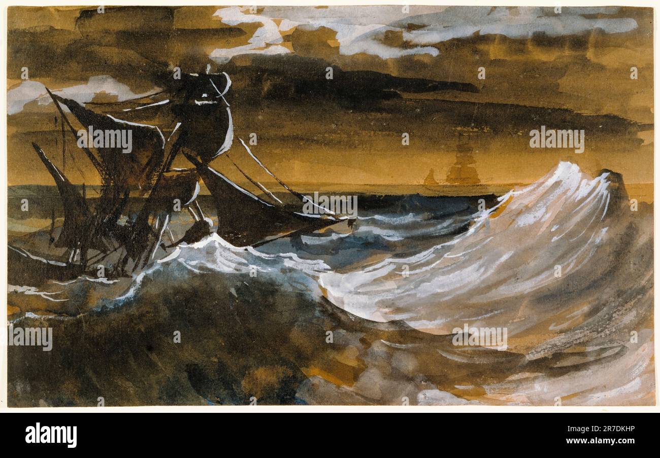 Theodore Gericault, Sailboat on a Raging Sea, painting, 1818-1819 Stock Photo