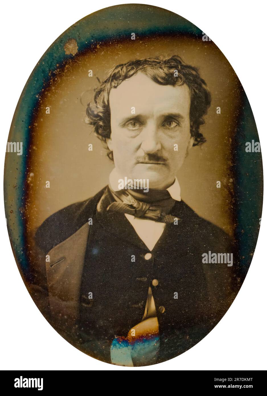 Edgar Allan Poe (1809-1849), American writer and poet, portrait photograph Daguerreotype by unknown American photographer, 1849 Stock Photo