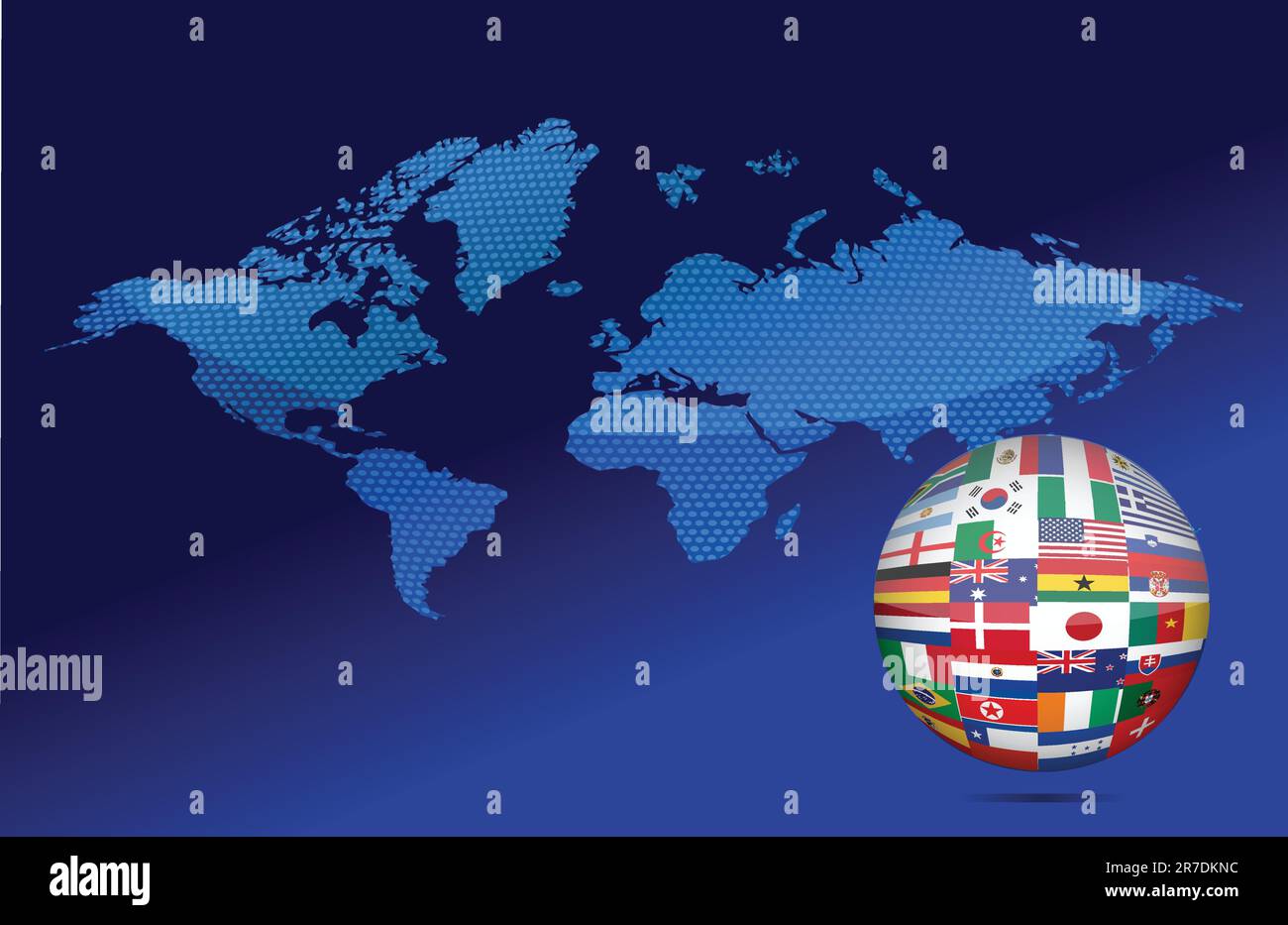 Flags world on globe international Stock Vector Images Alamy