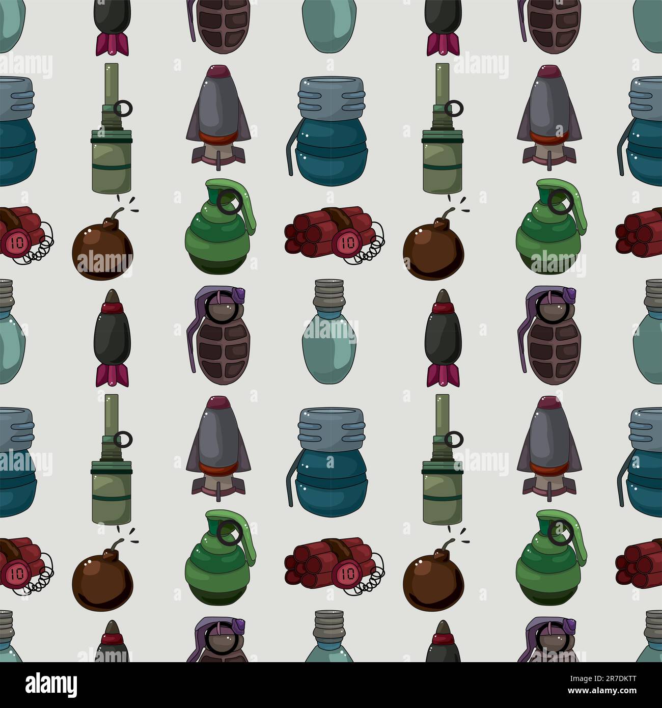 cartoon bomb seamless pattern Stock Vector