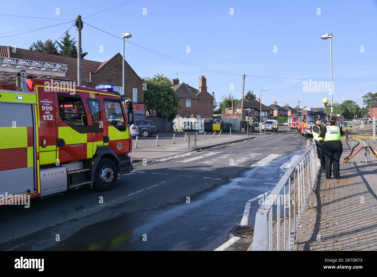 Lea Village Road, Birmingham 15th June 2023 Fifty Firefighters are at