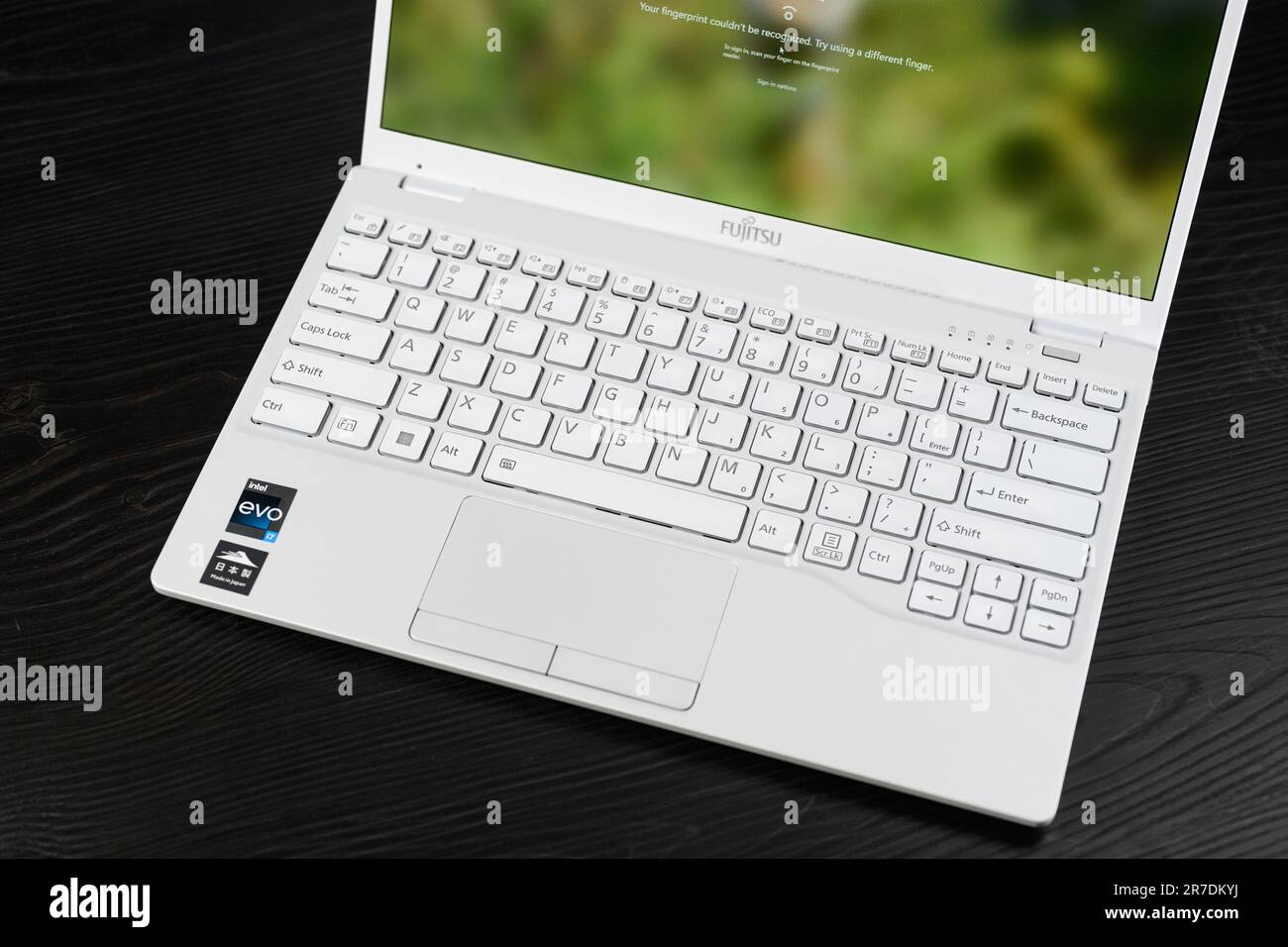 Ho Chi Minh city, Vietnam June 2023. Fujitsu Laptop Black isolation