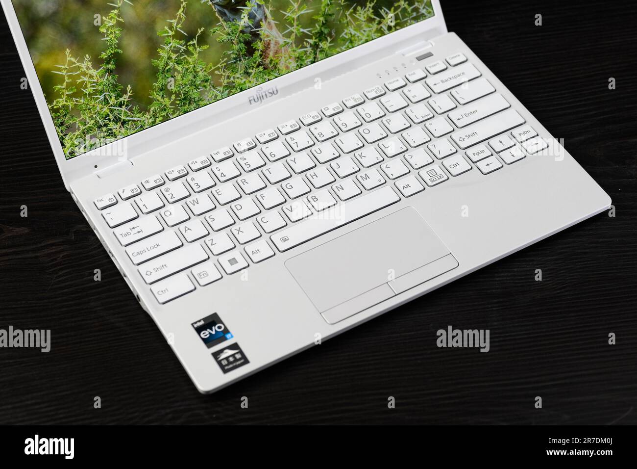 Ho Chi Minh city, Vietnam June 2023. Fujitsu Laptop Black isolation