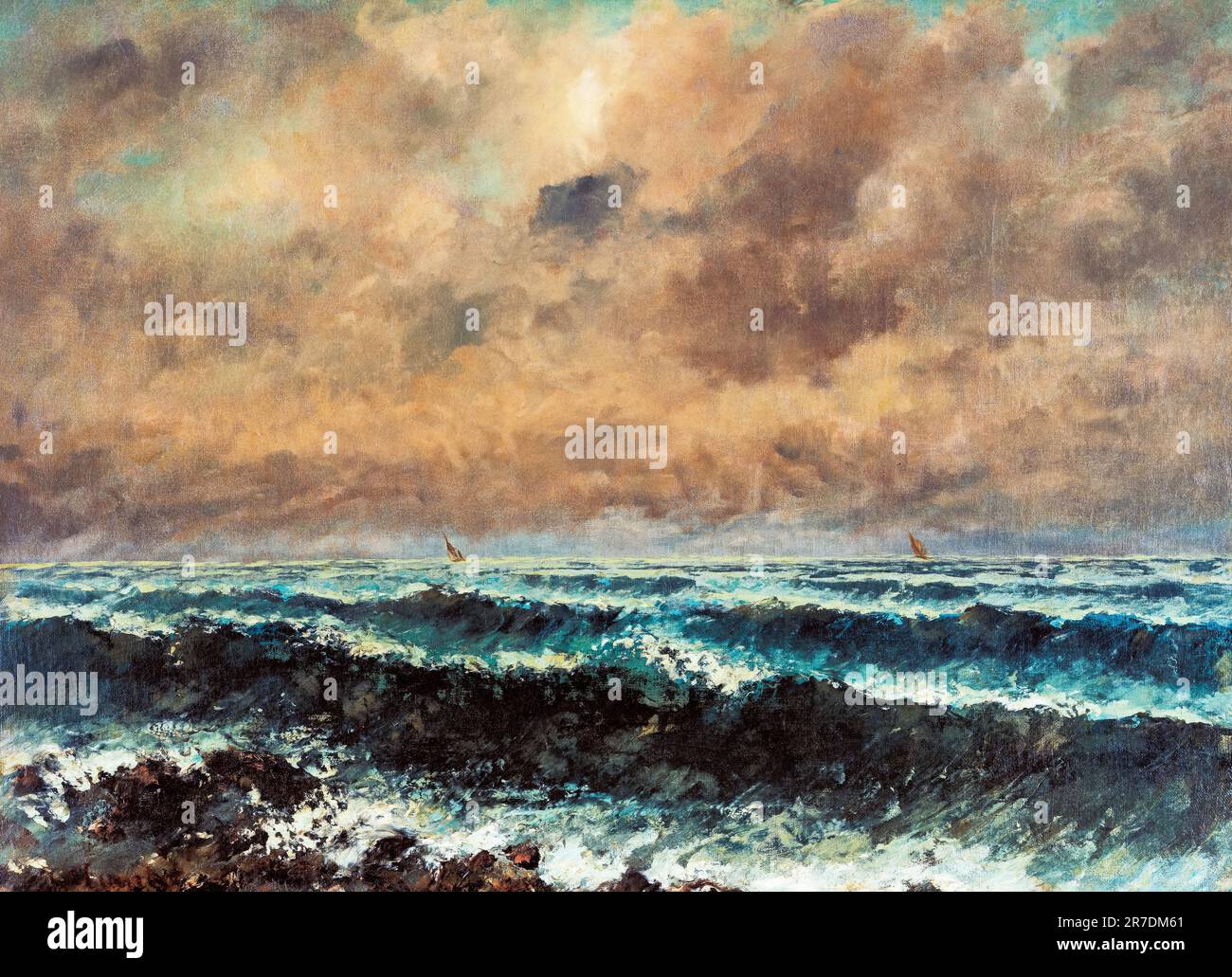 Gustave Courbet, Autumn Sea, landscape painting in oil on canvas, 1867 Stock Photo