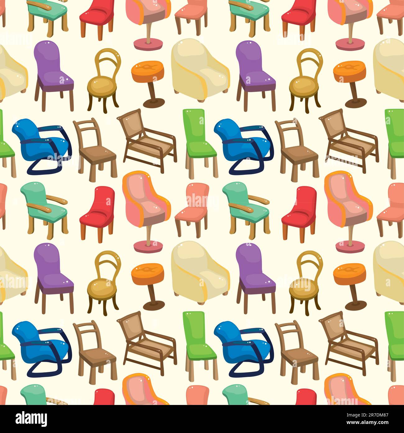 chair furniture seamless pattern Stock Vector