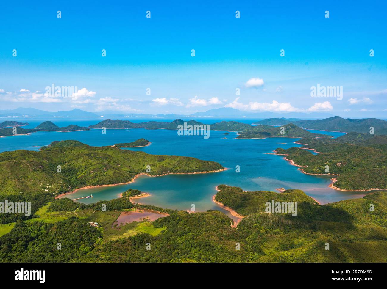 Hong Kong Geopark Double Haven in Landscape mode at day time Stock Photo