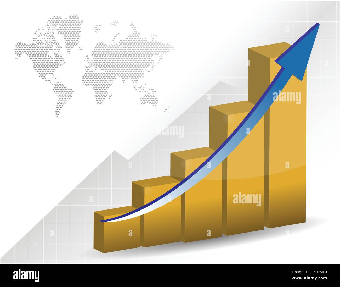 Business Graph and map illustration - Business Graph And Map Illustration Design 2R7DMF0