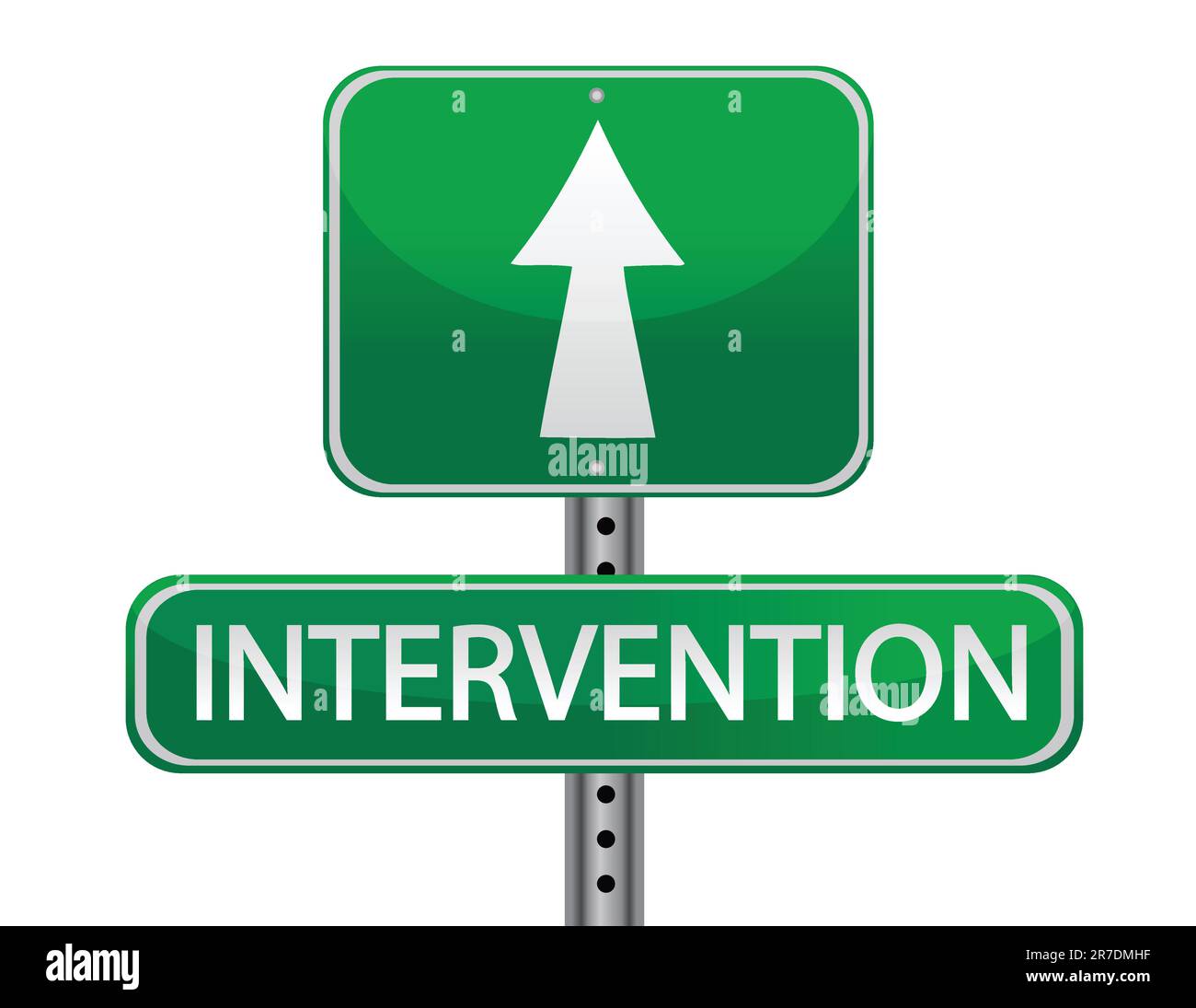 intervention street sign concept illustration isolated over white Stock Vector