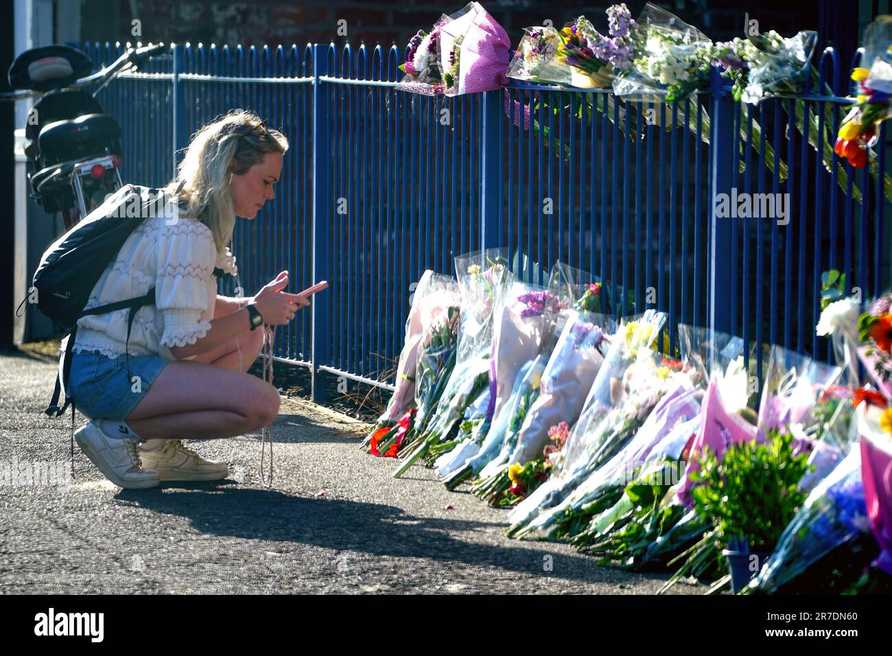 Flowers at Ilkeston Road in Nottingham after three people were killed