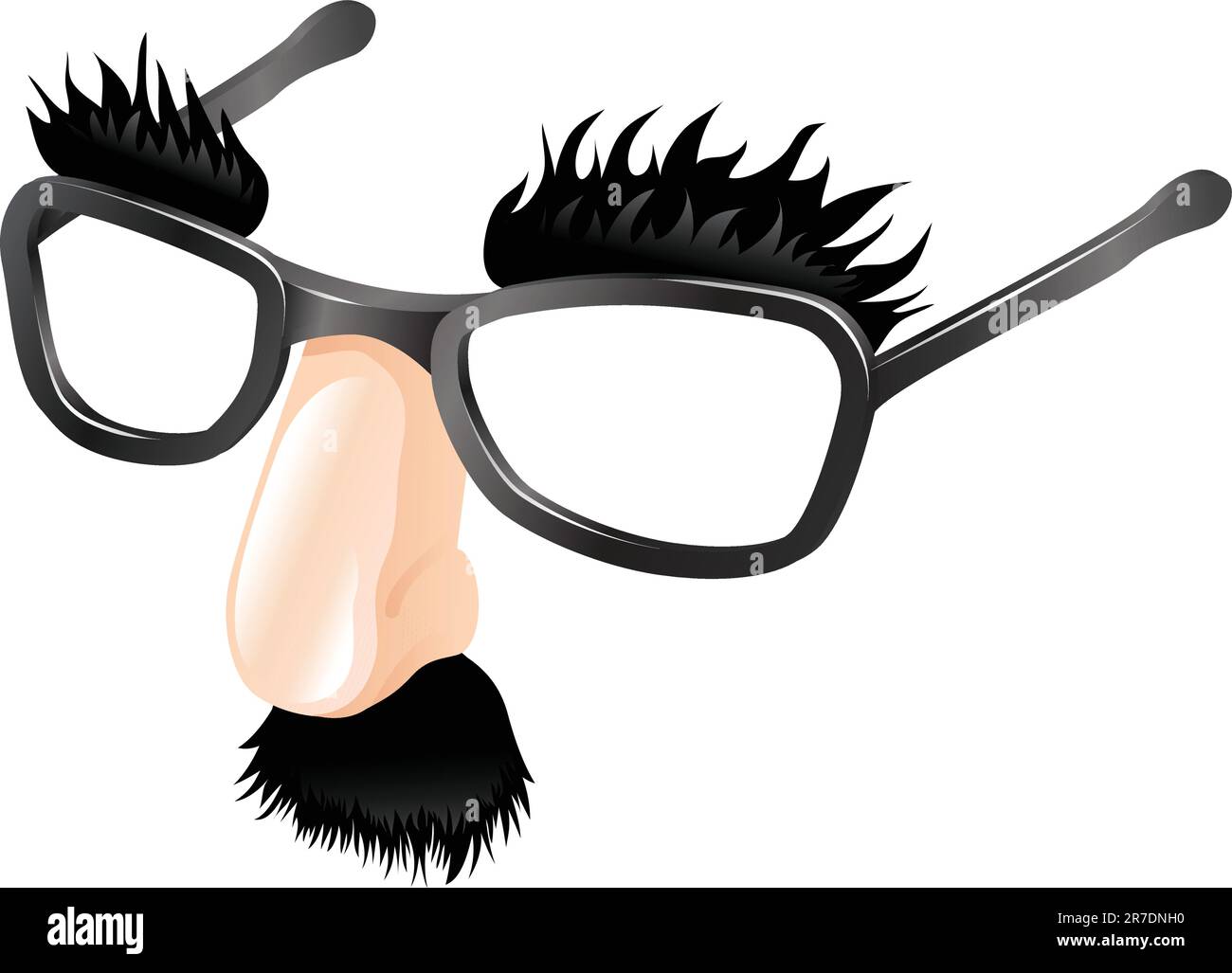 Funny disguise, comedy  fake nose moustache, eyebrows and glasses. Stock Vector