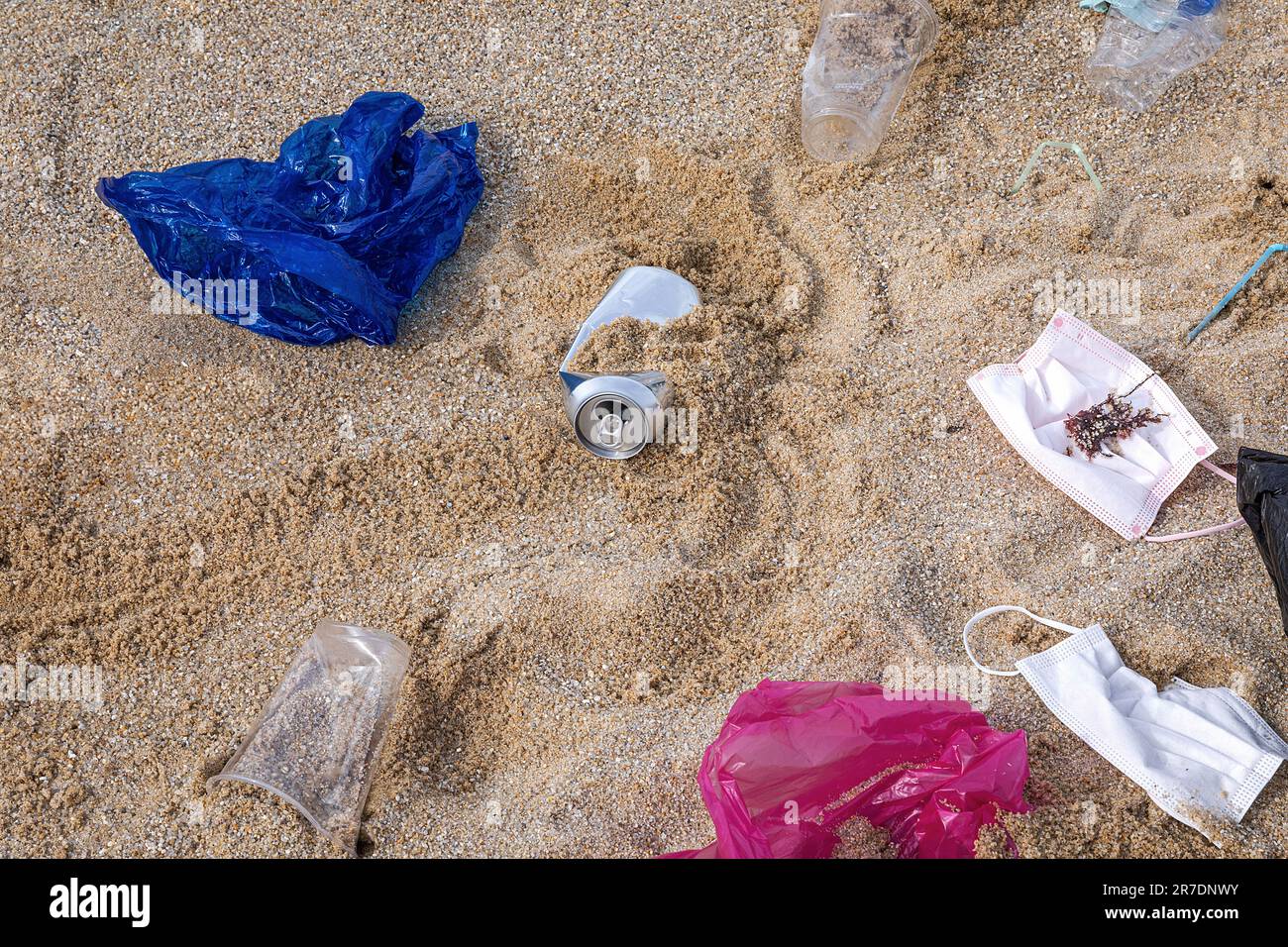 trash from beach, ocean trash, marine litter Stock Photo - Alamy
