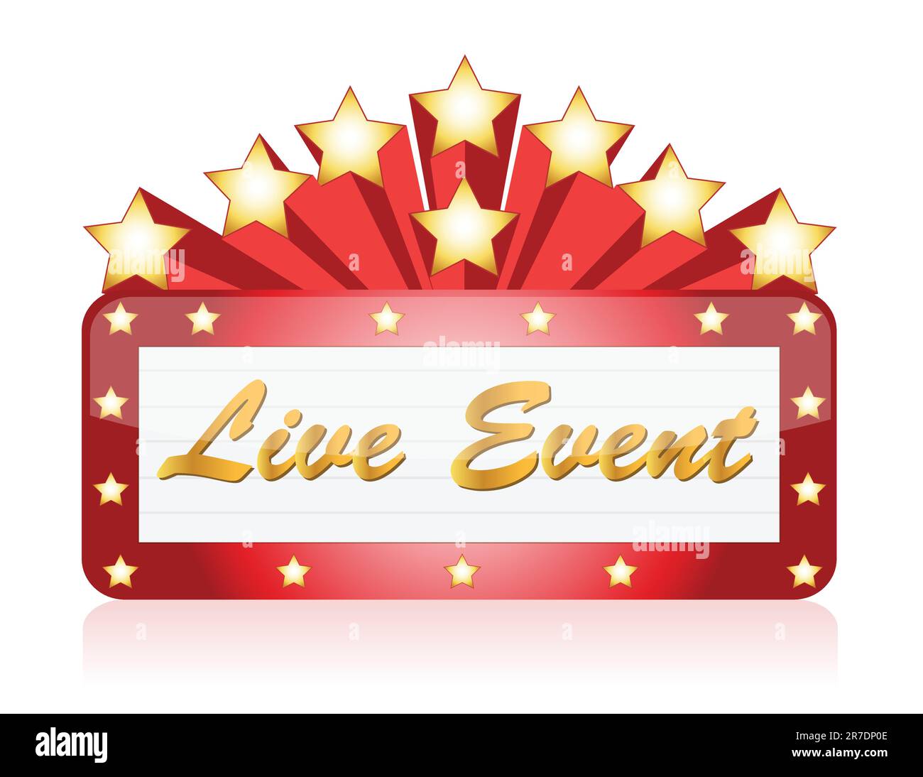 Live event red Star Neon theater / Movie Sign Stock Vector