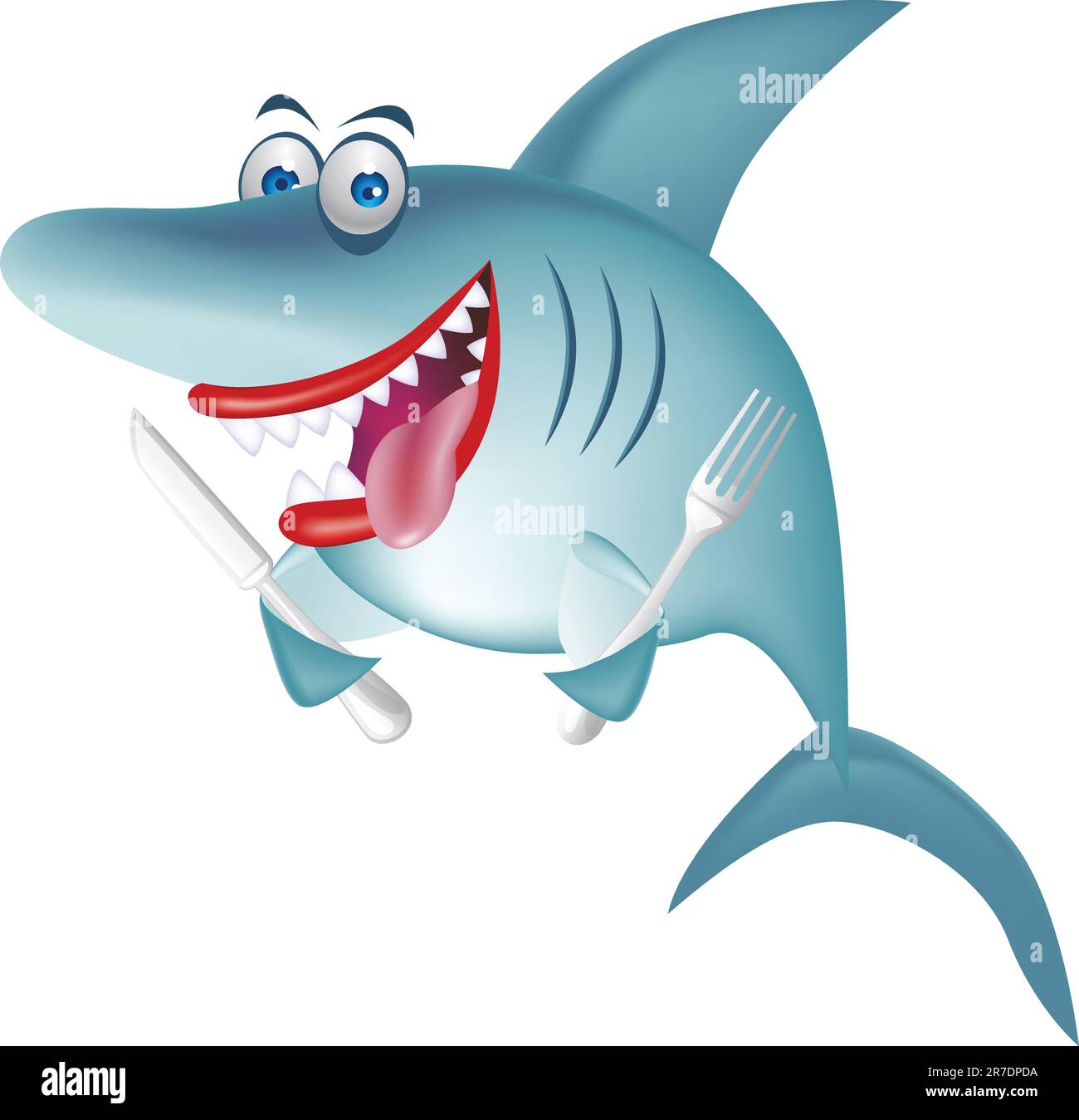 Vector illustration of shark cartoon isolated Stock Vector