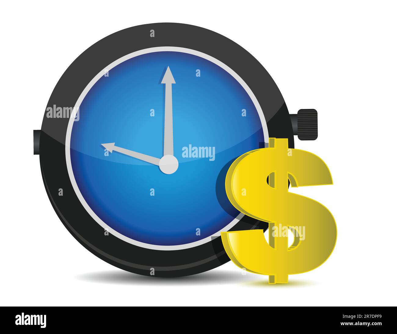 Time is money concept illustration on white Stock Vector Image & Art
