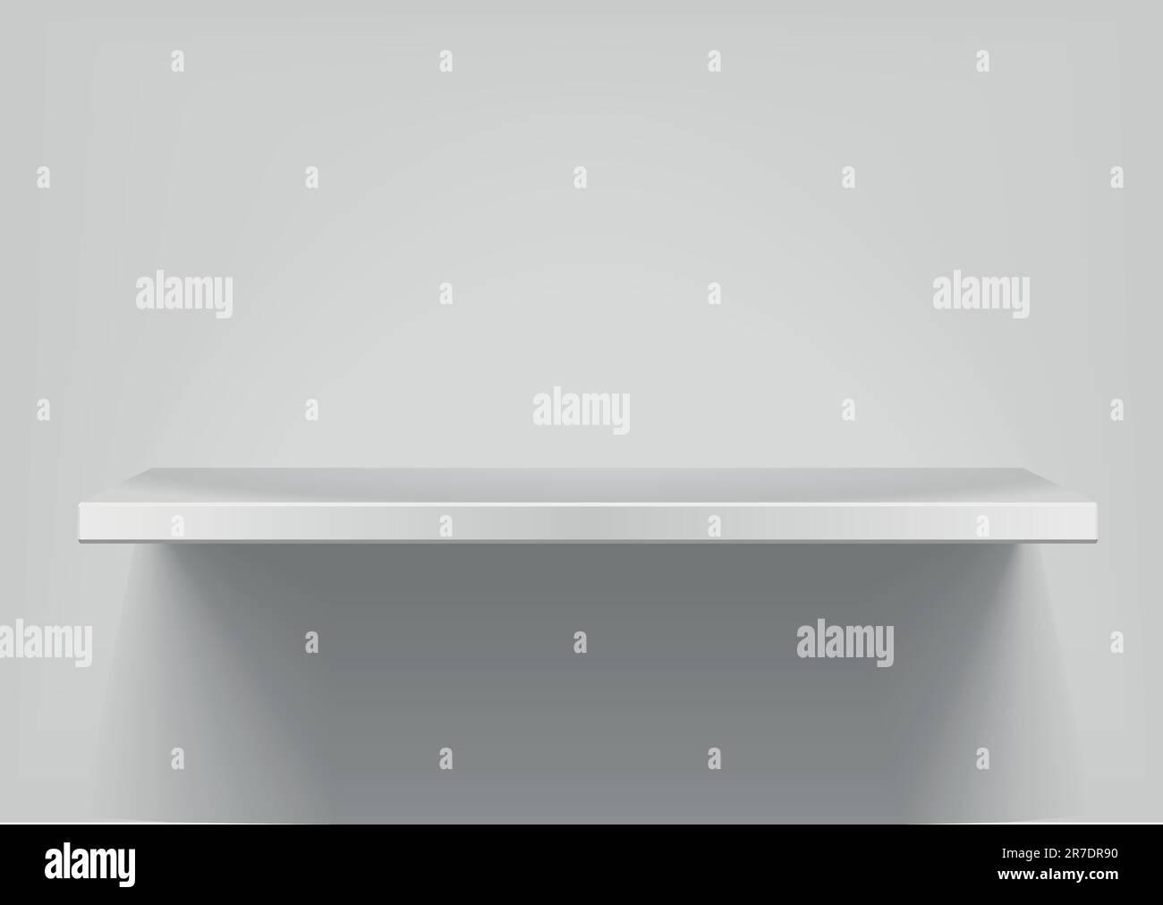 detailed illustration of white shelves with light from the top Stock ...