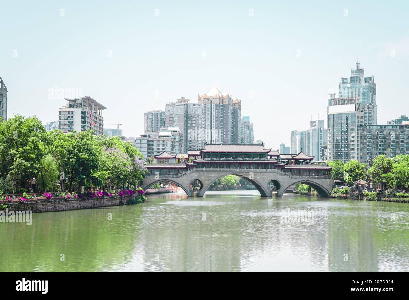 Sunny day near the Lang Bridge in Chengdu Stock Photo - Alamy