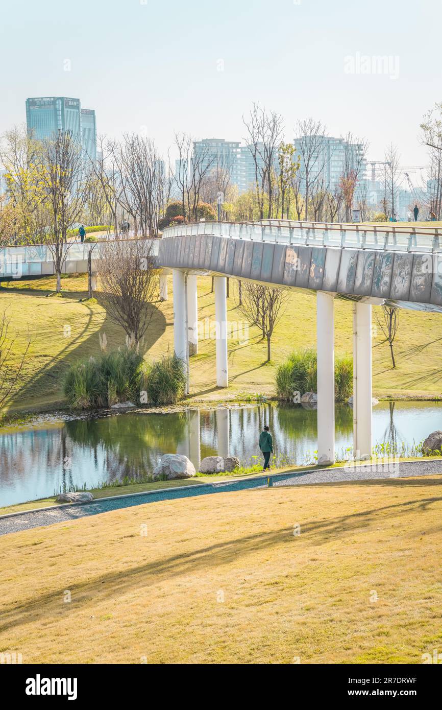 Sunny day near the Lang Bridge in Chengdu Stock Photo - Alamy