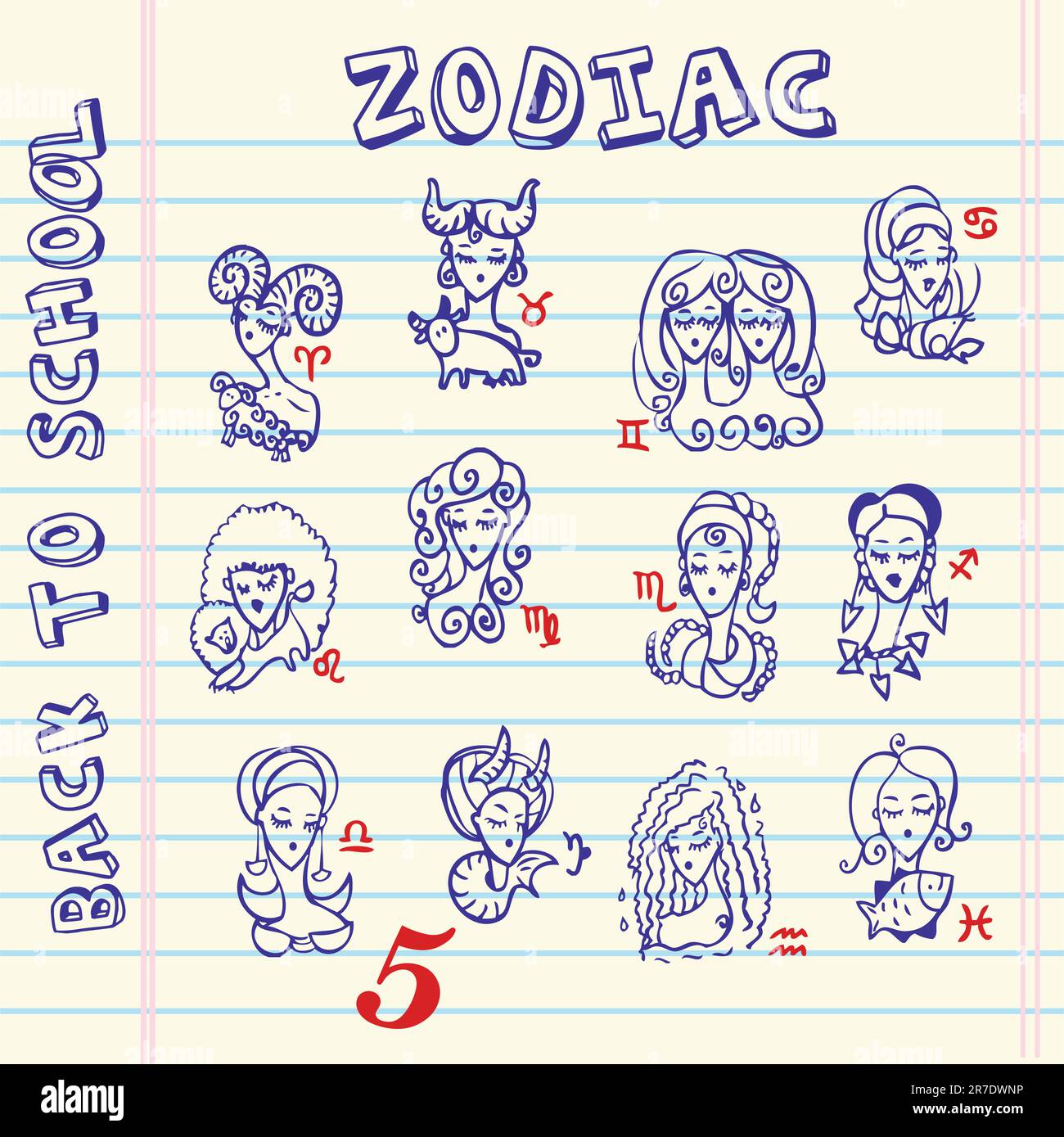 Vintage zodiac signs Stock Vector Images Alamy