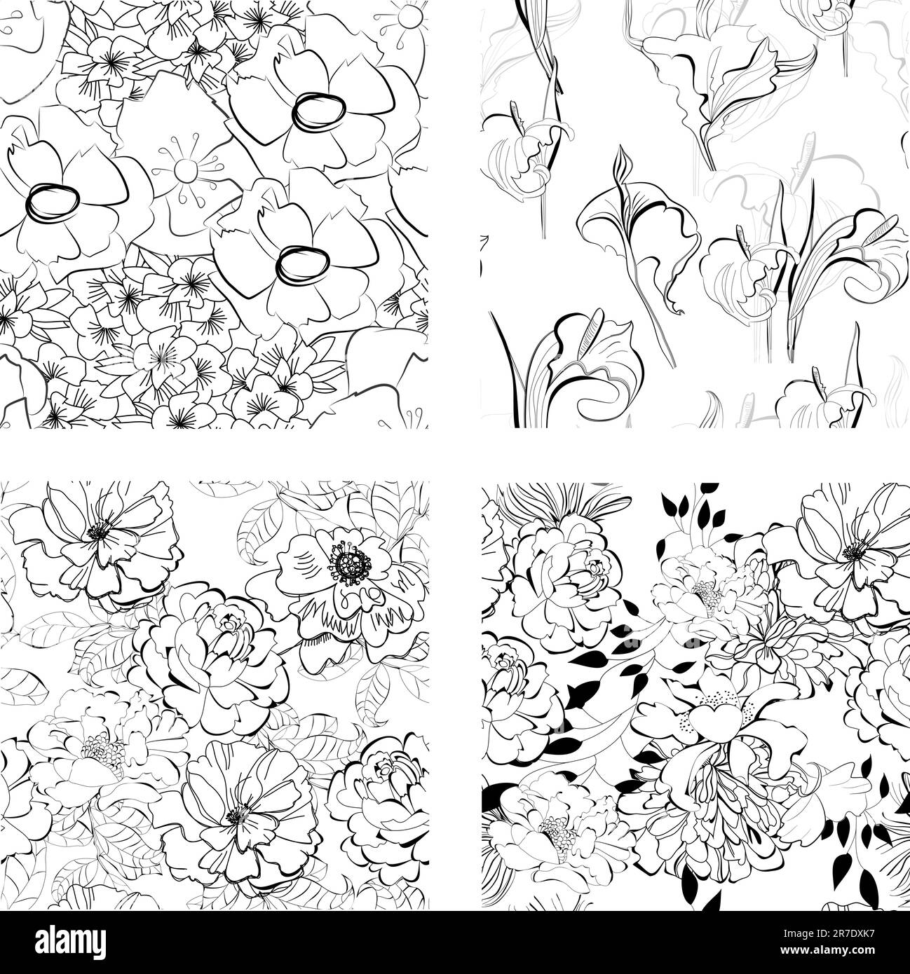 Set of seamless wallpaper Stock Vector Image & Art - Alamy
