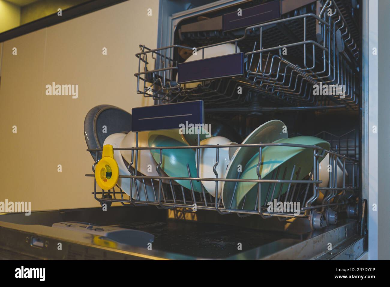dirty dishes in the dishwasher Stock Photo Alamy