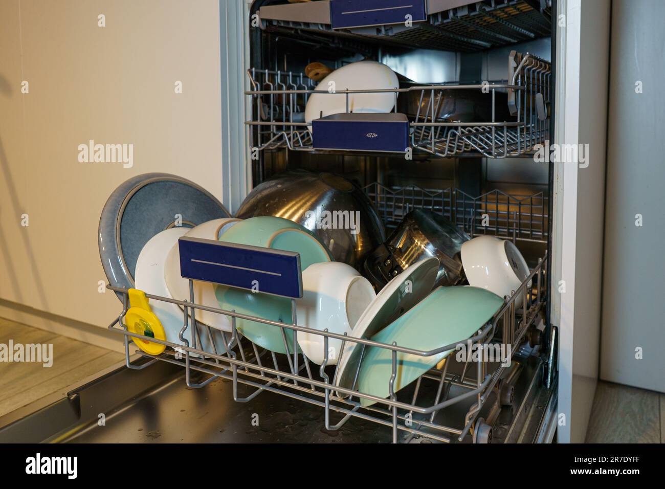 dirty dishes in the dishwasher Stock Photo Alamy