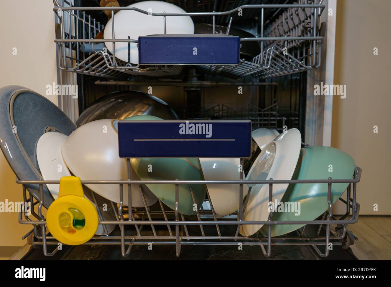 dirty dishes in the dishwasher Stock Photo Alamy
