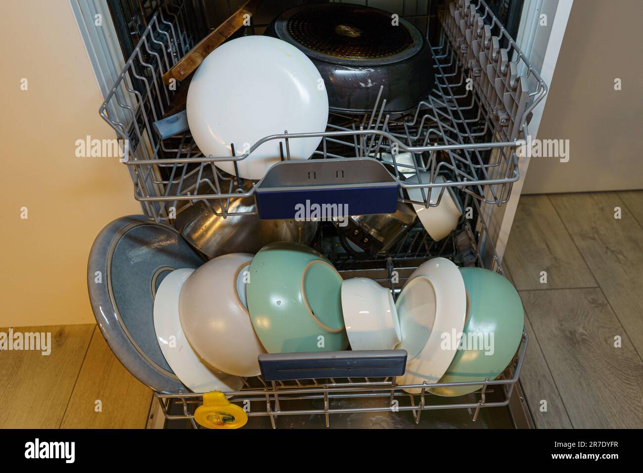 dirty dishes in the dishwasher Stock Photo Alamy