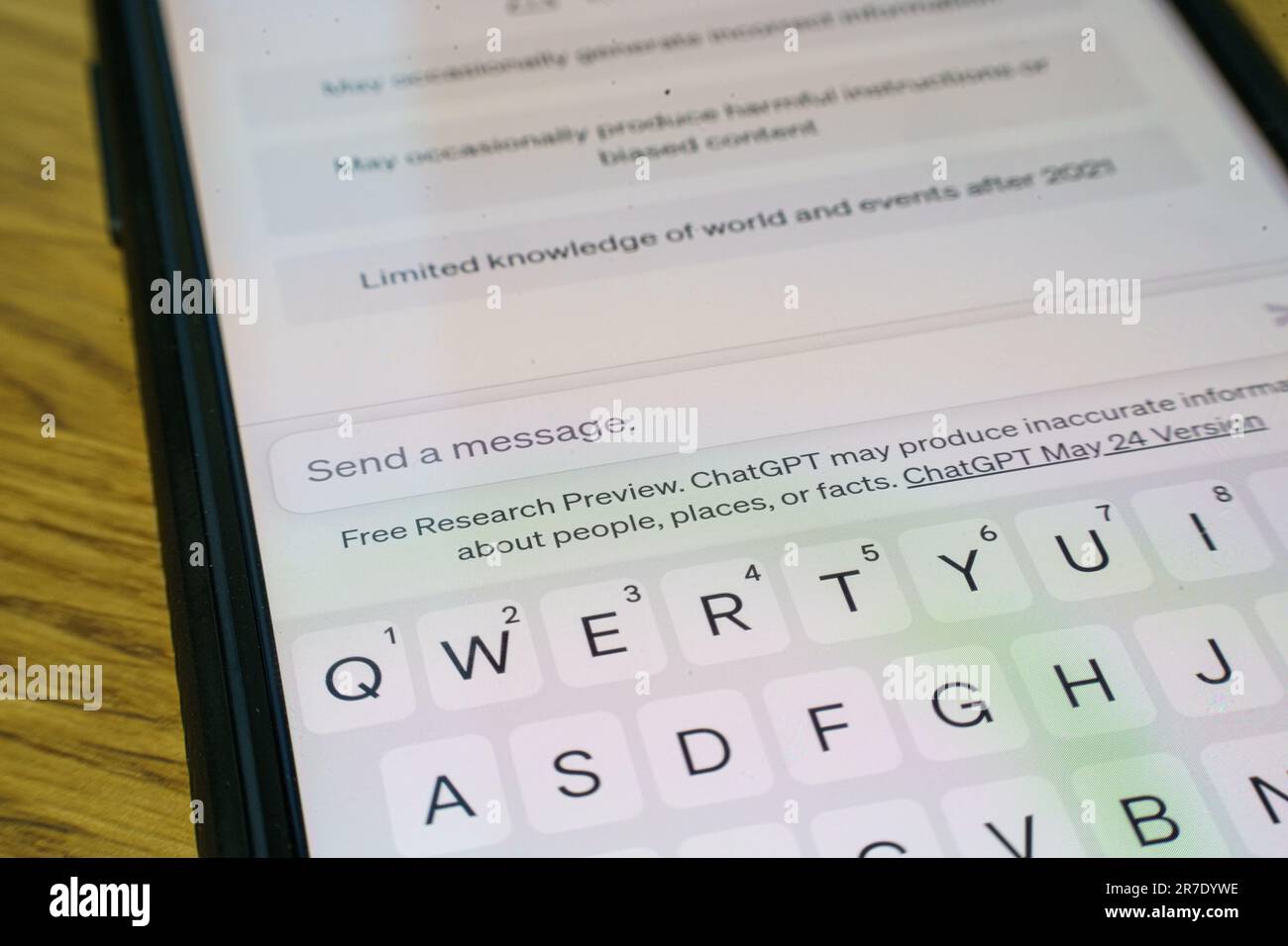 AI Chatbot ChatGPT on smartphone Stock Photo