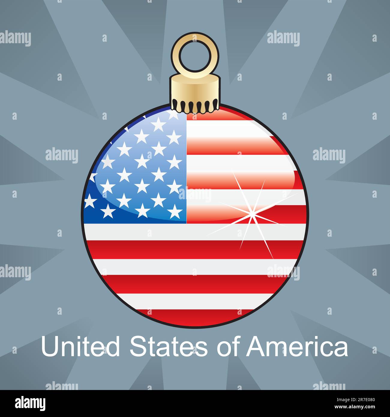 fully editable vector illustration of isolated USA flag in christmas ...