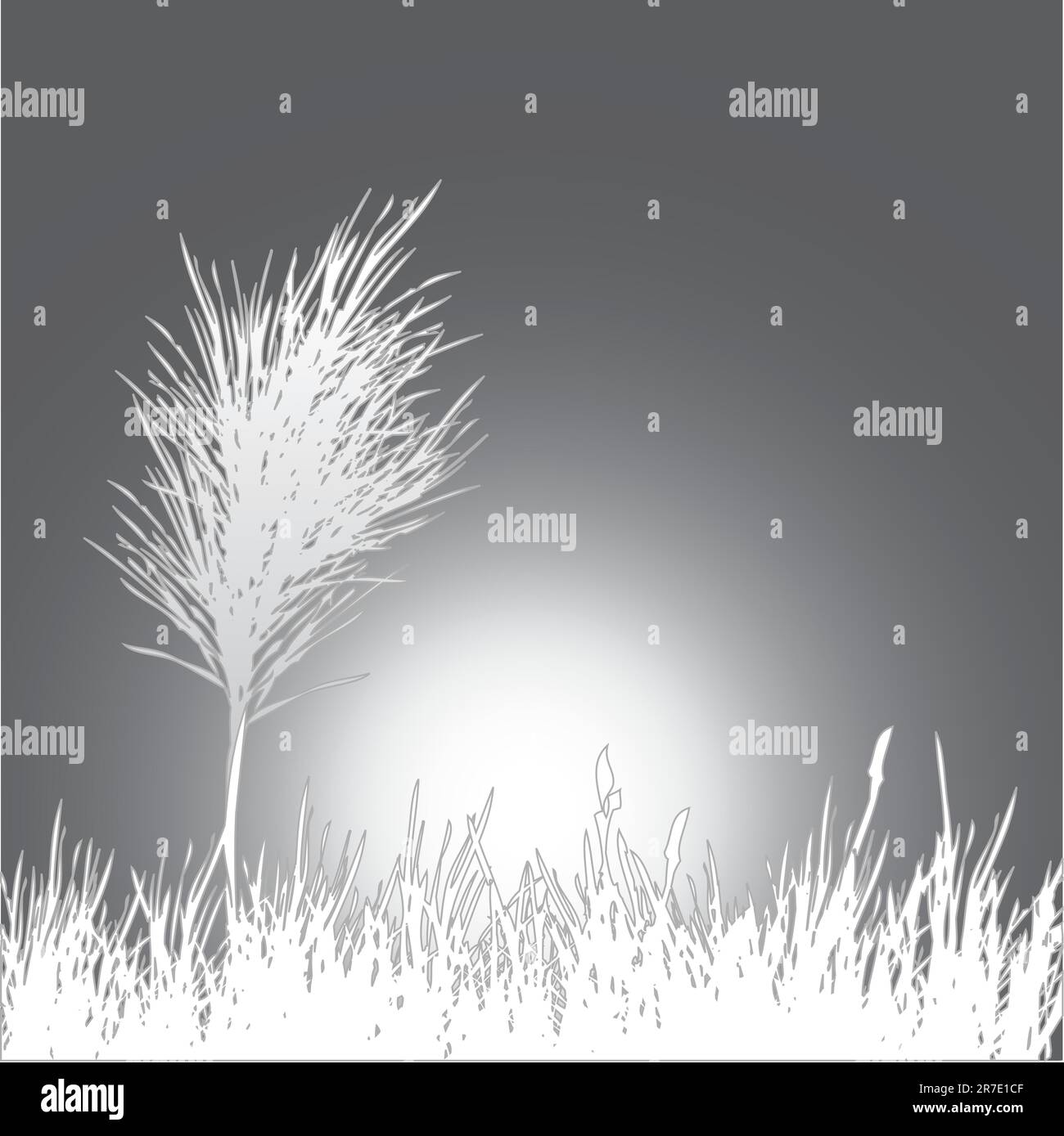 card design with stylized trees and text. vector illustration card ...