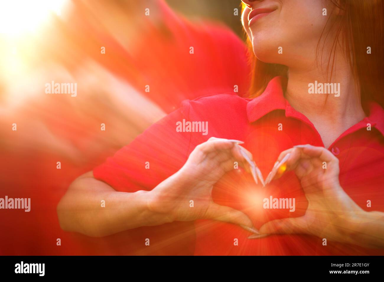 Blurred background of a loving couple. Health care, love, family insurance, World Heart Day, World Health Day, World Hypertension Day Stock Photo