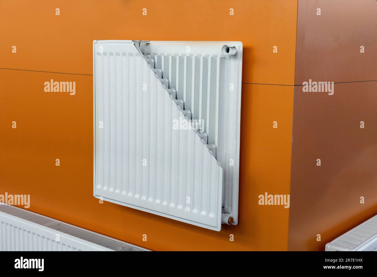 Radiator for home heating and air drying Stock Photo
