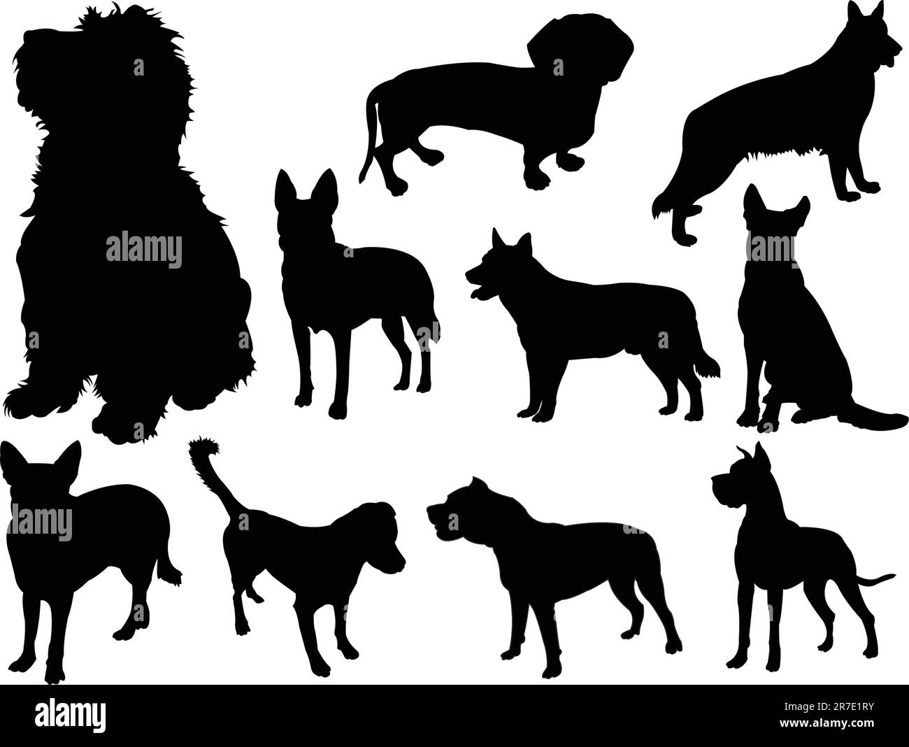 illustration of dog collection - vector Stock Vector