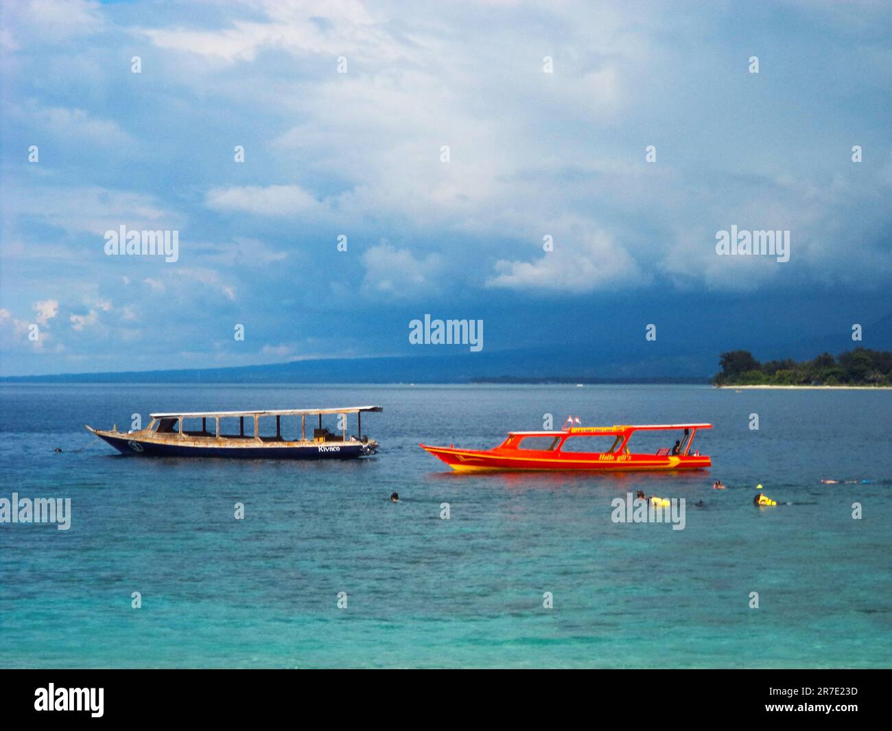 Gili Air island, traditional Balinese scuba diving boats, Bali