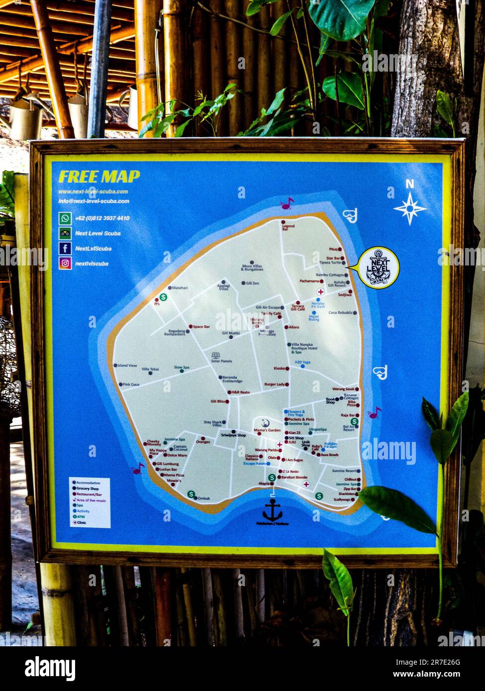 Map of Gili Air, Gili Air, Lombok, Bali, Indonesia Stock Photo Alamy