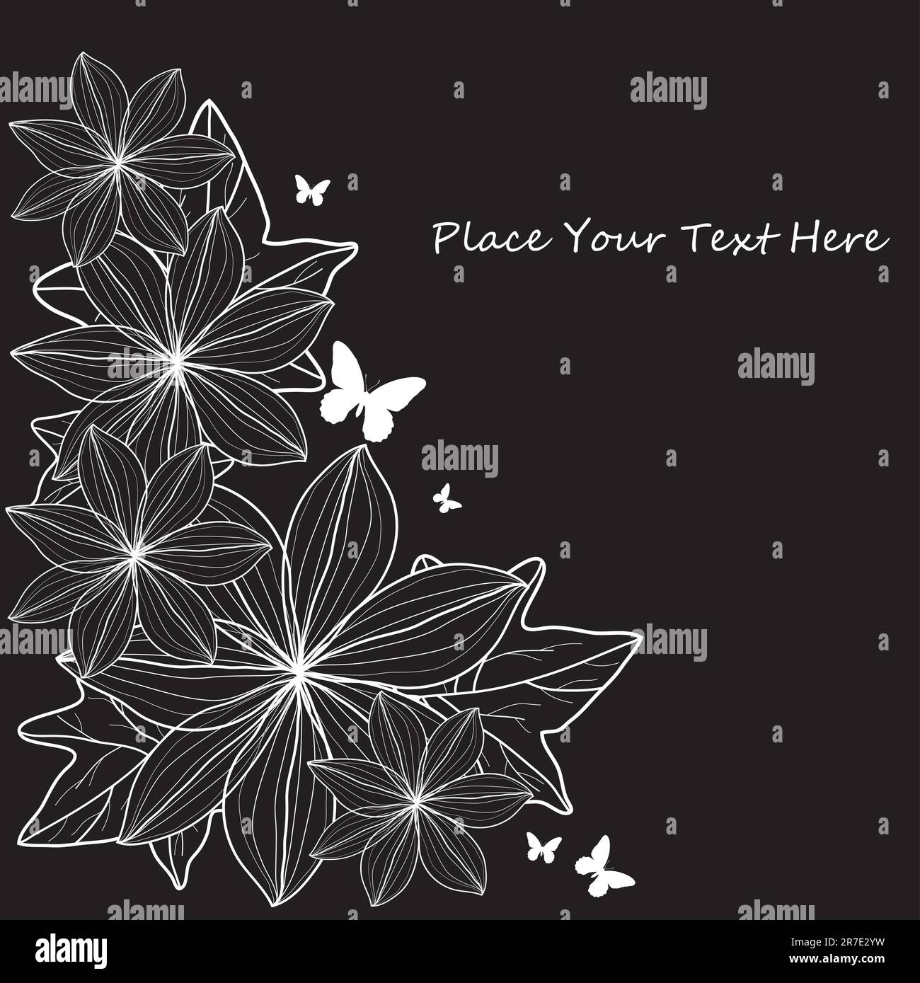 frame for text with floral ornament and grunge elements Stock Vector