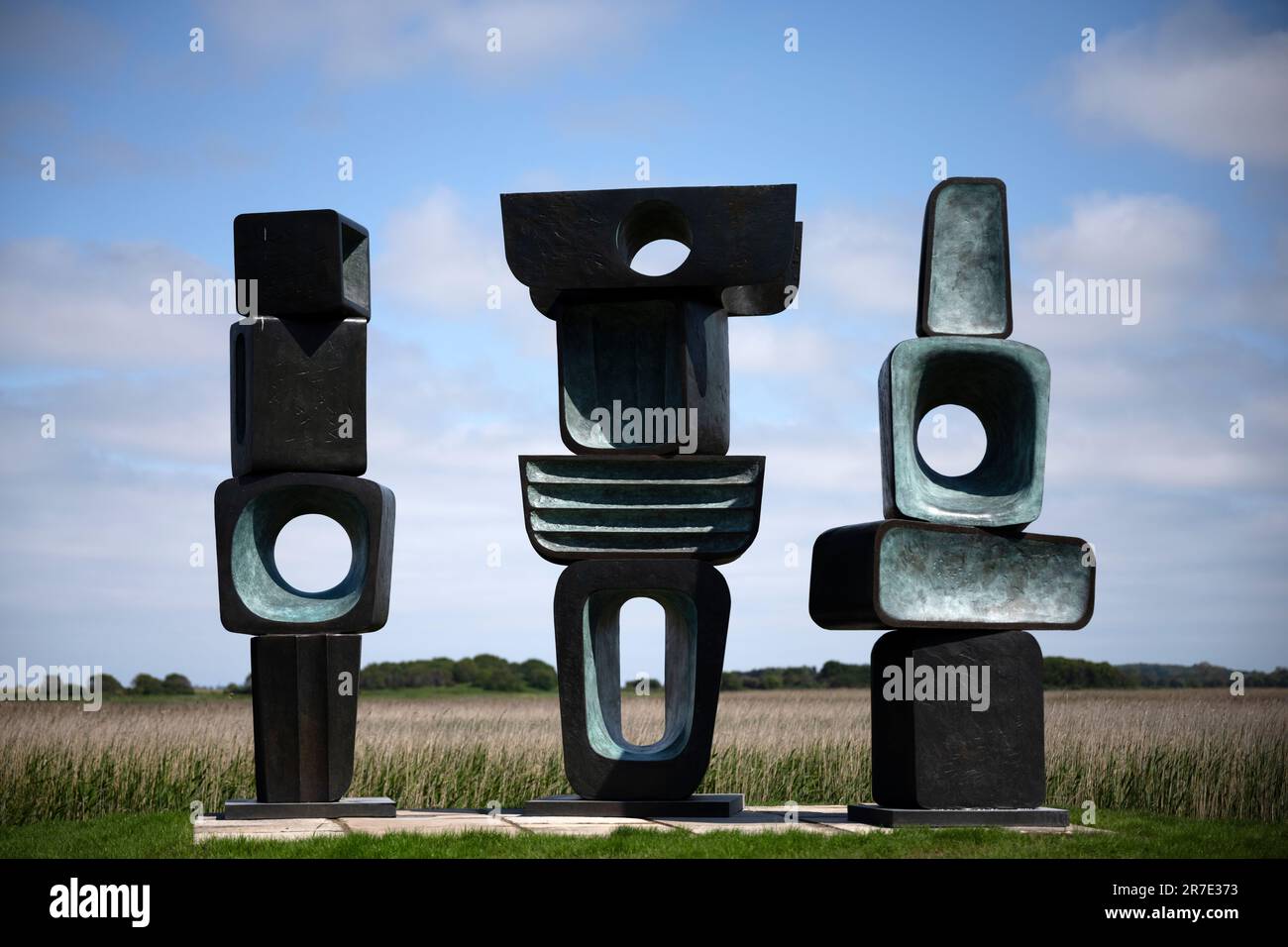 Barbara Hepworth 'family of man' sculpture Snape Maltings Suffolk Stock Photo Alamy