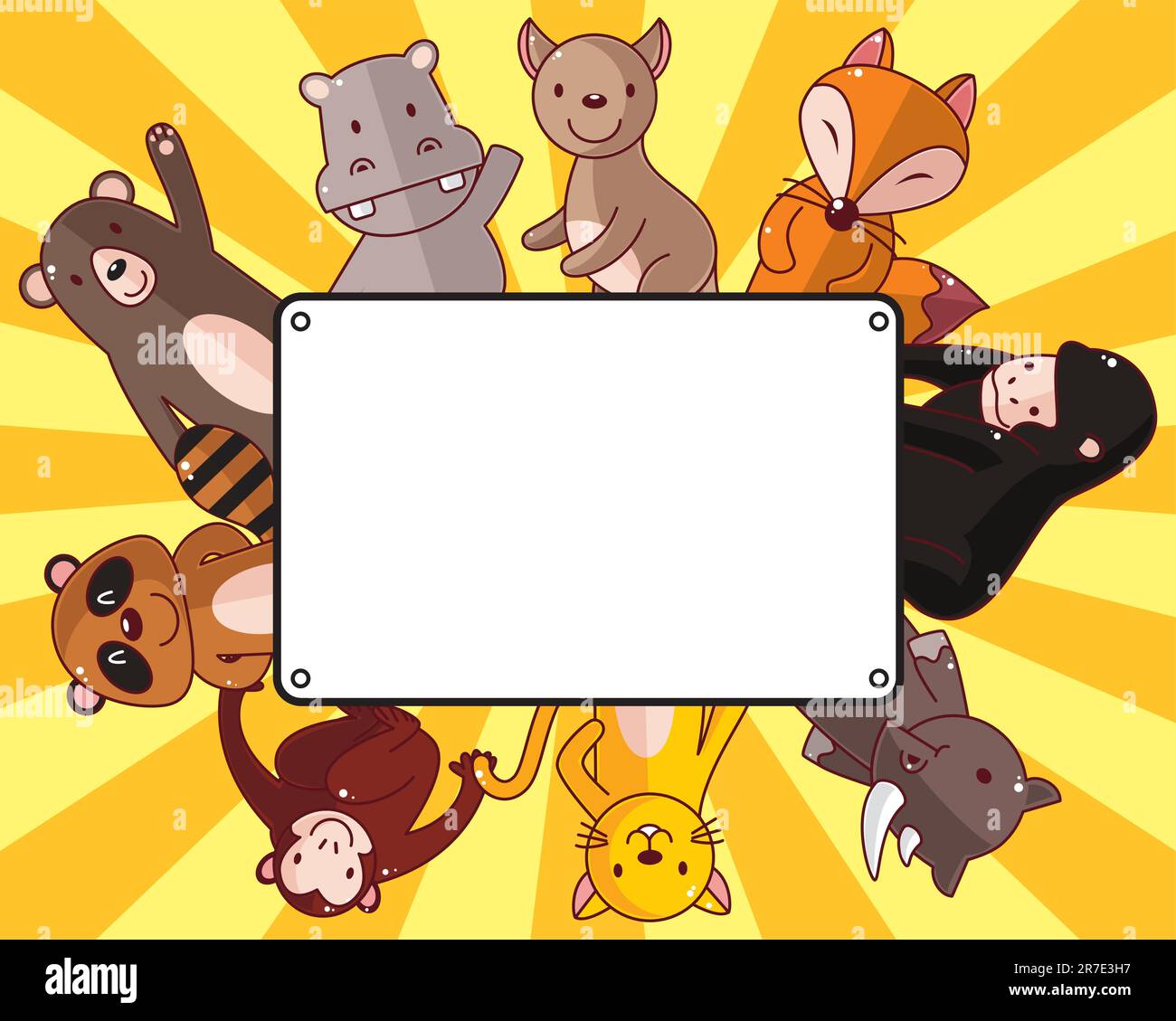 cartoon wildlife animal card Stock Vector