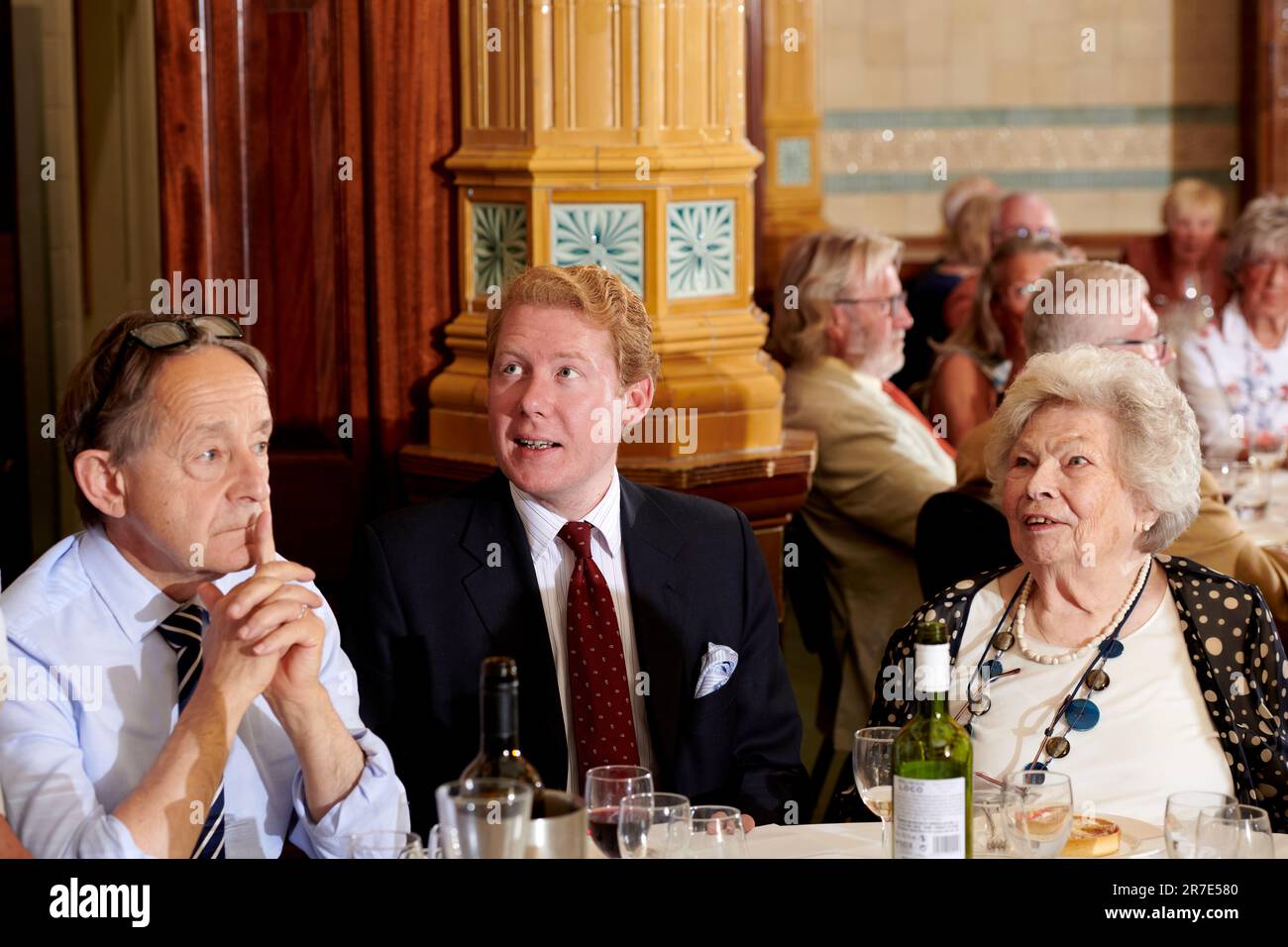 Anthony Seldon, David Oldroyd-Bolt, Anne Kiggell at the Oldie Literary Lunch 13-06-23 Stock Photo