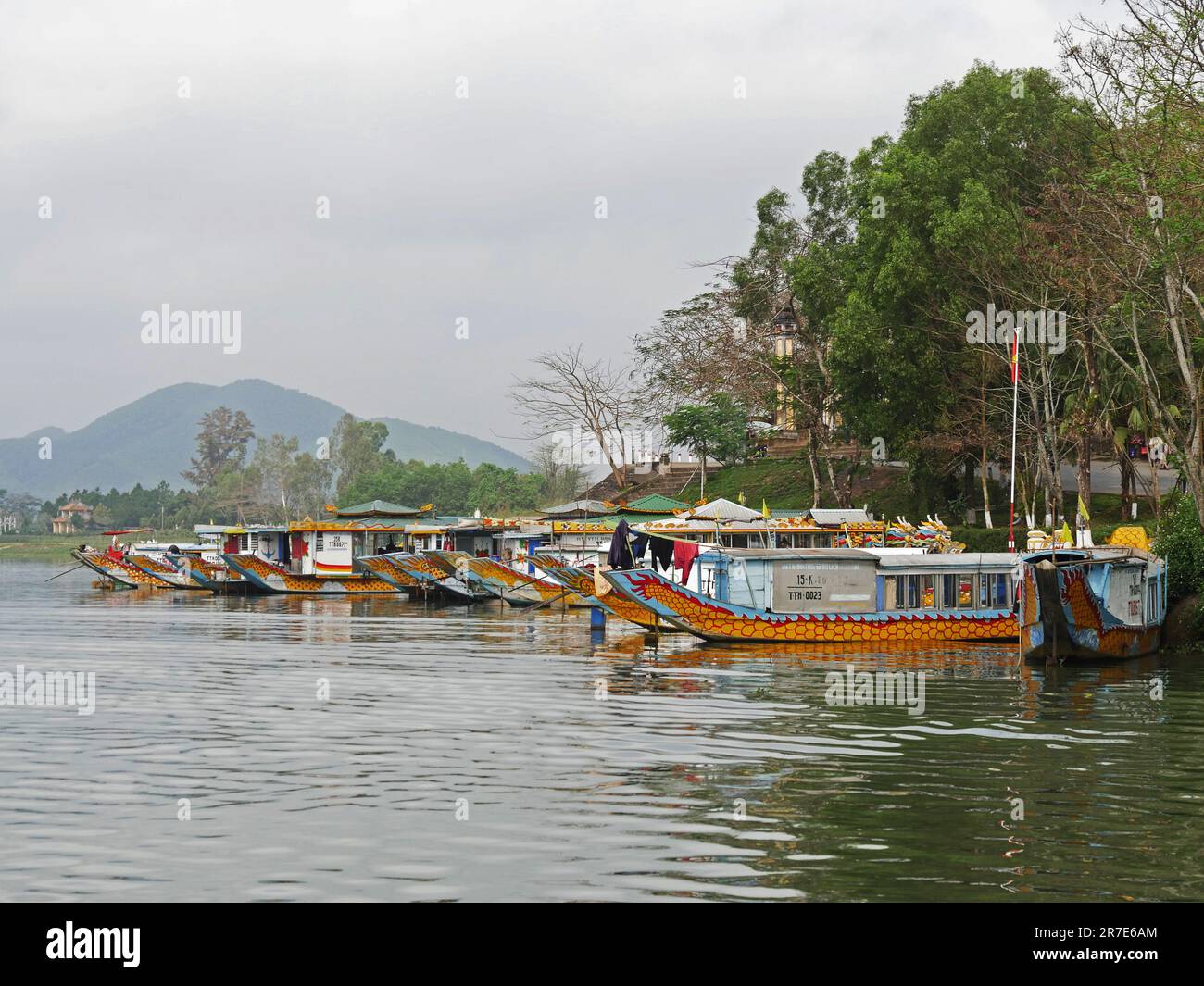 Vietnam, Thua Thien Hue Province, Hue City, listed at World Heritage site by Unesco, The Perfume River Stock Photo